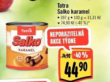 Mléko kondenzované ochucené Salko Tatra