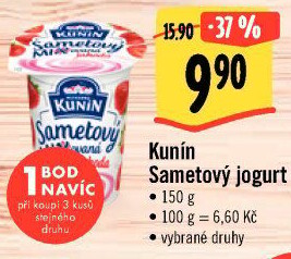 Ochucený jogurt sametový Kunín