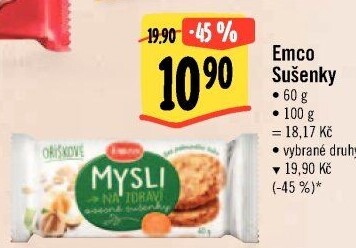 Ovesné sušenky Mysli na zdraví Emco