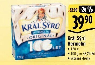 Sýr Hermelín Král sýrů