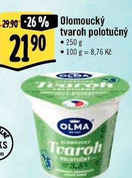 Tvaroh polotučný Olomoucký Olma
