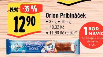 Tyčinka čokoládová Pribináček Orion