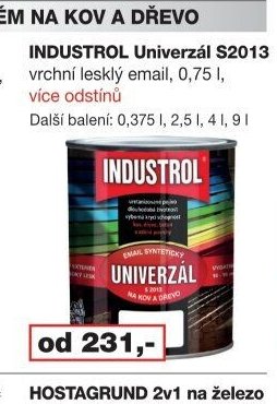 INDUSTROL Univerzál S2013 vrchní lesklý email, 0,75 l