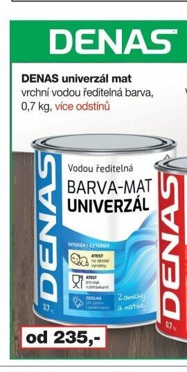 DENAS univerzál mat vrchní vodou ředitelná barva, 0,7 kg
