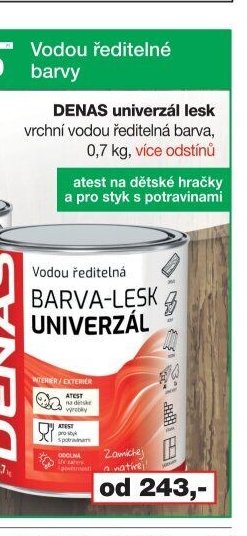 DENAS univerzál lesk vrchní vodou ředitelná barva, 0,7 kg
