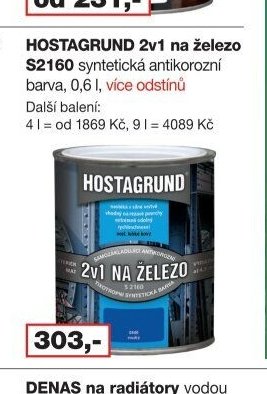 HOSTAGRUND 2v1 na železo S2160 syntetická antikorozní barva, 0,6 l