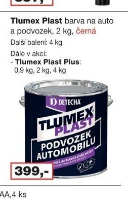 Tlumex Plast barva na auto a podvozek, 2 kg