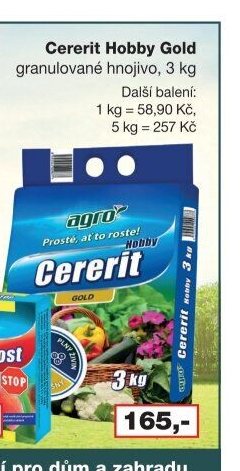 Cererit Hobby Gold granulované hnojivo, 3 kg