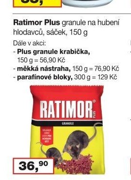 Ratimor Plus granule na hubení hlodavců, 150 g