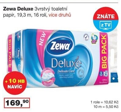 Toaletní papír 3vrstvý Deluxe Zewa