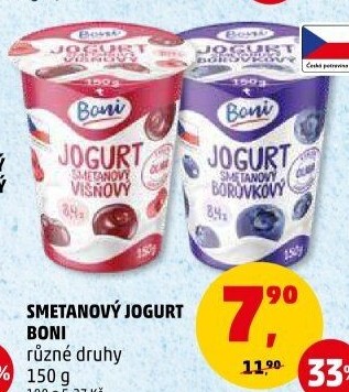 Jogurt smetanový ochucený Boni