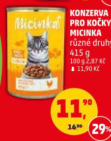 Konzerva pro kočky Micinka