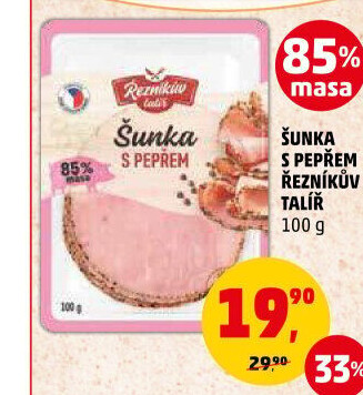 Šunka s pepřovým dekorem Řezníkův talíř