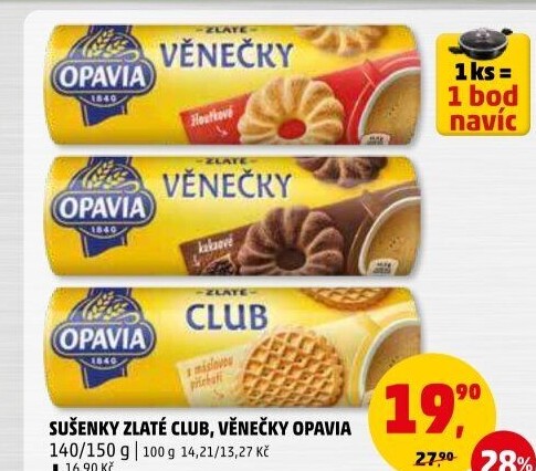 Sušenky Zlaté Club Opavia