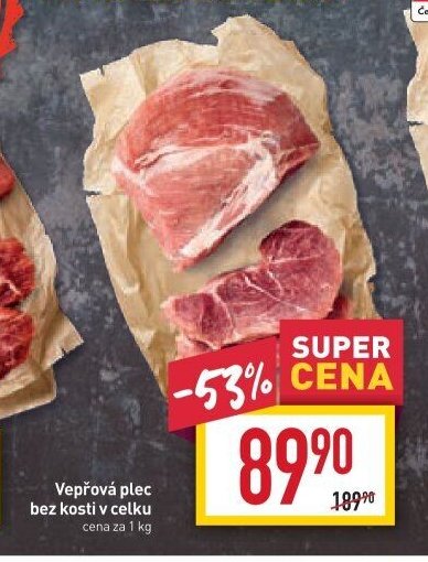 Vepřová plec bez kosti v celku
