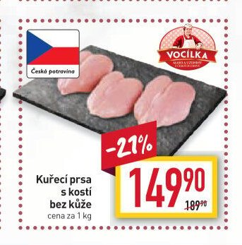 Kuřecí prsa s kostí bez kůže