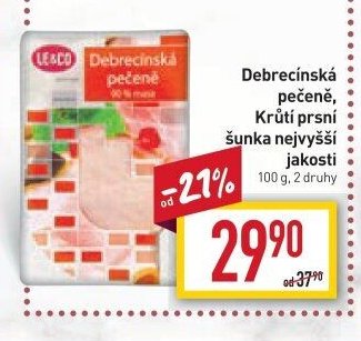 Debrecínská pečeně, Krůtí prsní šunka nejvyšší jakosti