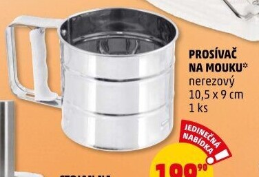 Nerezový prosévač na mouku