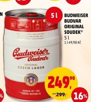 Pivo světlý ležák 12° Budweiser Budvar - soudek