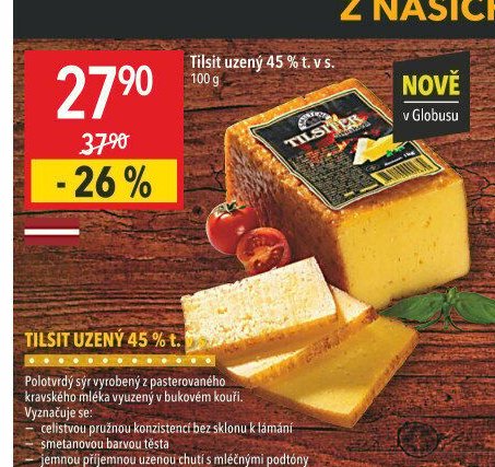 Tilsit uzený 45 % t. v s.