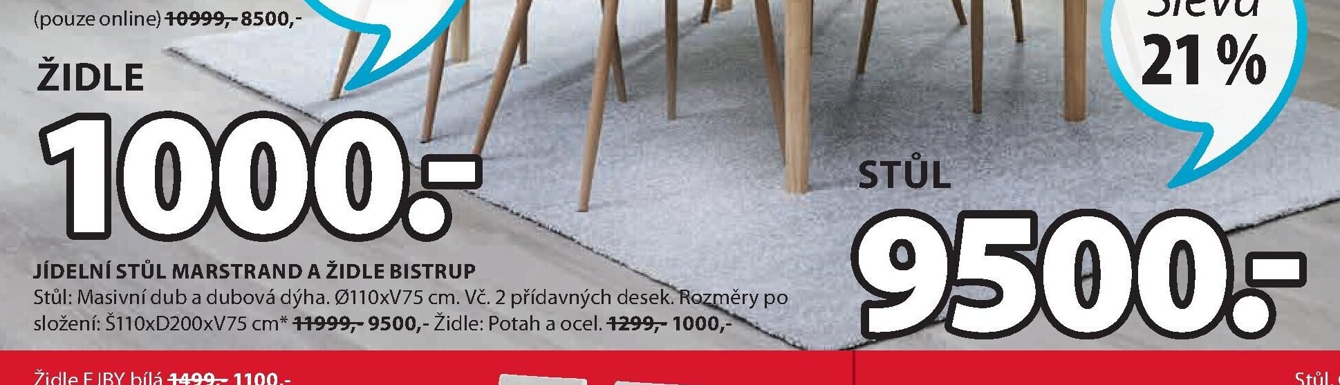 Jídelní stůl MARSTRAND a židle BISTRUP - Jysk akcniletaky.com