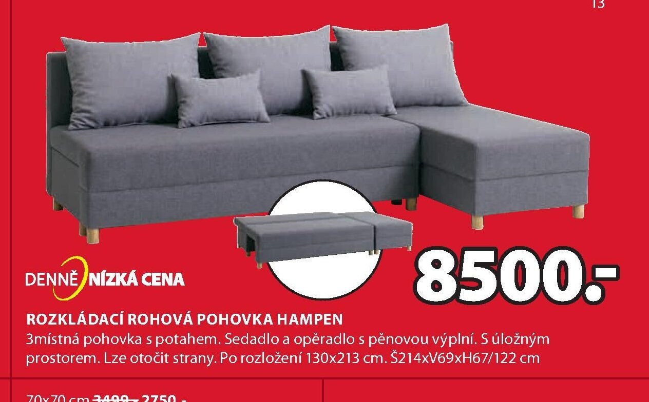 ROZKLÁDACÍ ROHOVÁ POHOVKA HAMPEN - Jysk akcniletaky.com
