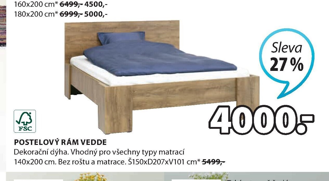 Postelový rám Vedde - Jysk akcniletaky.com