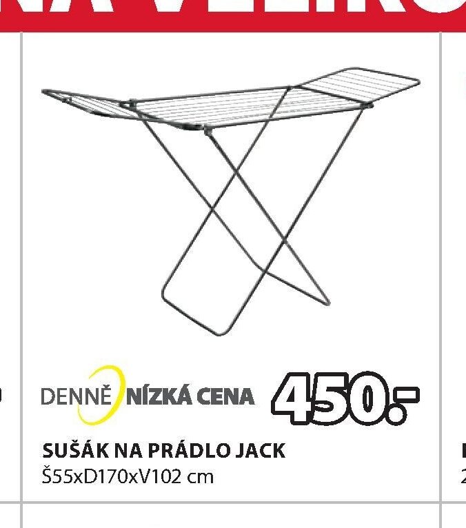 SUŠÁK NA PRÁDLO JACK Š55xD170xV102 cm - Jysk akcniletaky.com