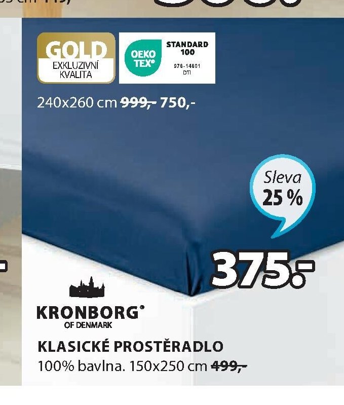 KLASICKÉ PROSTĚRADLO 100% bavlna. 150x250 cm - Jysk akcniletaky.com