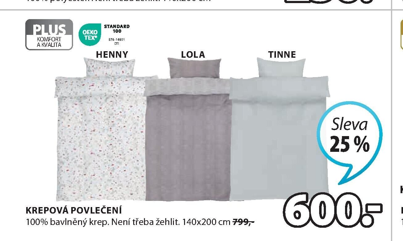 KREPOVÁ POVLEČENÍ 100% bavlněný krep. 140x200 cm - Jysk akcniletaky.com