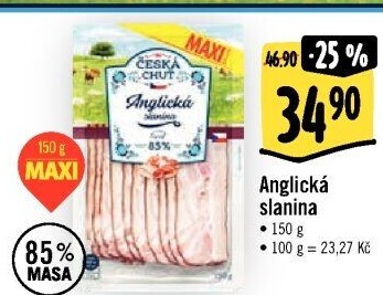 Anglická slanina Česká chuť