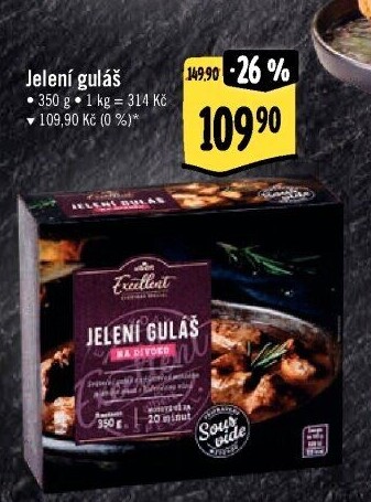 Jelení guláš Sous vide Albert Excellent