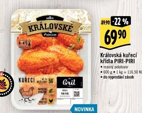 Kuřecí křídla Piri-Piri Královská Albert