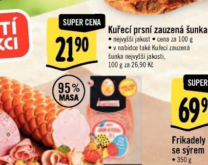 Šunka kuřecí prsní zauzená nejvyšší jakosti