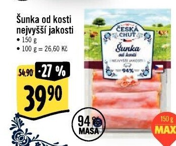 Šunka od kosti nejvyšší jakosti Česká chuť