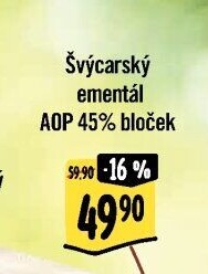Sýr Ementál švýcarský AOP 45%