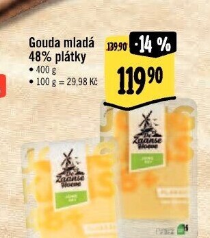 Sýr Gouda mladá 48% De Zaanse Hoeve