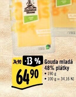 Sýr Gouda mladá 48% De Zaanse Hoeve