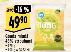 Sýr Gouda mladá strouhaná 48% Albert Heijn