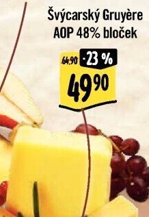 Sýr Gruyére švýcarský AOP 48%