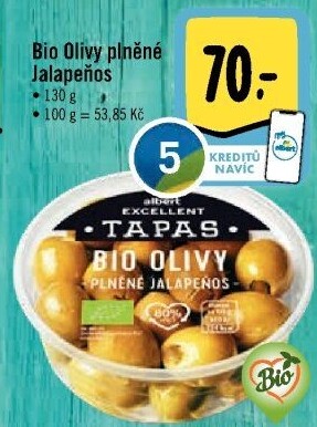 Tapas bio Olivy plněné Jalapeňos Albert Excellent