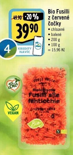 Těstoviny bio chlazené z červené čočky Albert Heijn