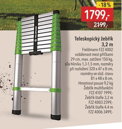 Teleskopický žebřík 3,2 m