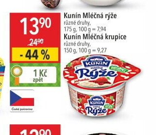 Kunín Mléčná rýže, Kunín Mléčná krupice