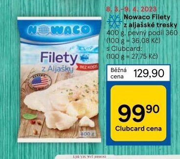 Nowaco Filety z aljašské tresky