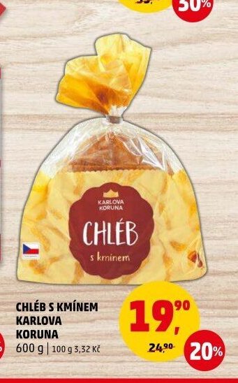 Chléb s kmínem Karlova Koruna