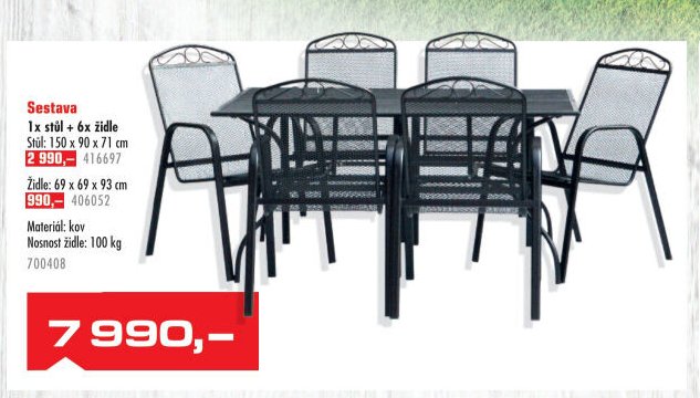 Sestava (1x stůl + 6x židle) - UNI HOBBY akcniletaky.com