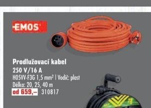 Prodlužovací kabel 250 V/16 A - UNI HOBBY akcniletaky.com