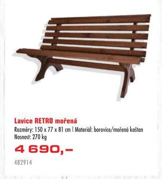 Lavice RETRO mořená - UNI HOBBY akcniletaky.com