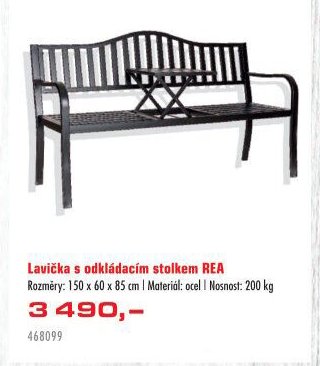 Lavička s odkládacím stolkem REA - UNI HOBBY akcniletaky.com